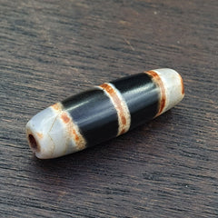 Tibetan 3 stripes dzi Agate bead old amulet 3 Lines Pattern Tibet gzi pendant