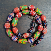 Stunning Vintage Venetian Style Old trade Glass Beads Necklace