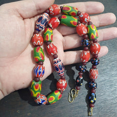 Stunning Vintage Venetian Style Old trade Glass Beads Necklace