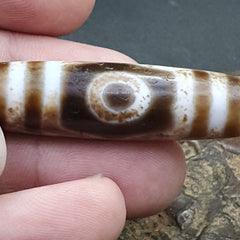Tibetan 3 Eyes in Eyes Agate stone Dzi Bead Amulet AG-2