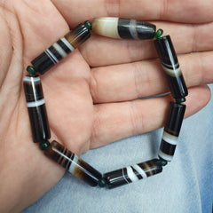 Lot 7 Antique Old Yemeni Agate Natural Rare pattern Banded Agate Bead BDB6