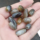 Himalayan Tibetan Agate Old Agate Beads Lot 12 pieces