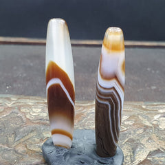 Pair Of Vintage Old Middle Eastern Persian Agate Natural Eye Agate Bead PMD-2