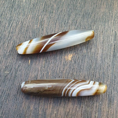Pair Of Vintage Old Middle Eastern Persian Agate Natural Eye Agate Bead PMD-2