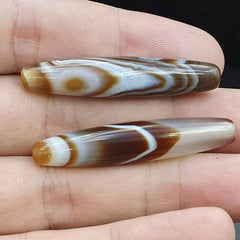 Pair Of Vintage Old Middle Eastern Persian Agate Natural Eye Agate Bead PMD-2