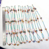 Lot 2 pcs African Glass Beads Tiny Turquoise Seed Glass beads Necklaces SD-3