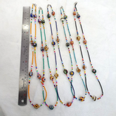 Lot 5 pcs African Glass Beads With Afghan Tiny Seed beads Necklaces