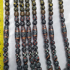 Vintage Floral Fancy Venetian Style Trade Beads | LONG STRAND