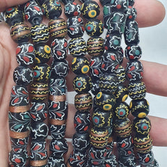 Vintage Floral Fancy Venetian Style Trade Beads | LONG STRAND