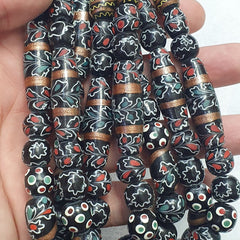 Vintage Floral Fancy Venetian Style Trade Beads | LONG STRAND
