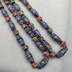 vintage Millefiori Fancy FEATHER Aventurine glass beads 25×10 MM | LONG STRAND