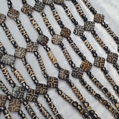 Nepalese Tibetan Indian Yak Bone Pyu Pumtek Style Beads Necklace