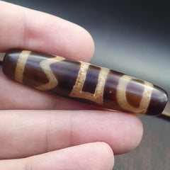 Vintage Old Tibetan Very unique Eyes Agate stone Dzi Bead Amulet