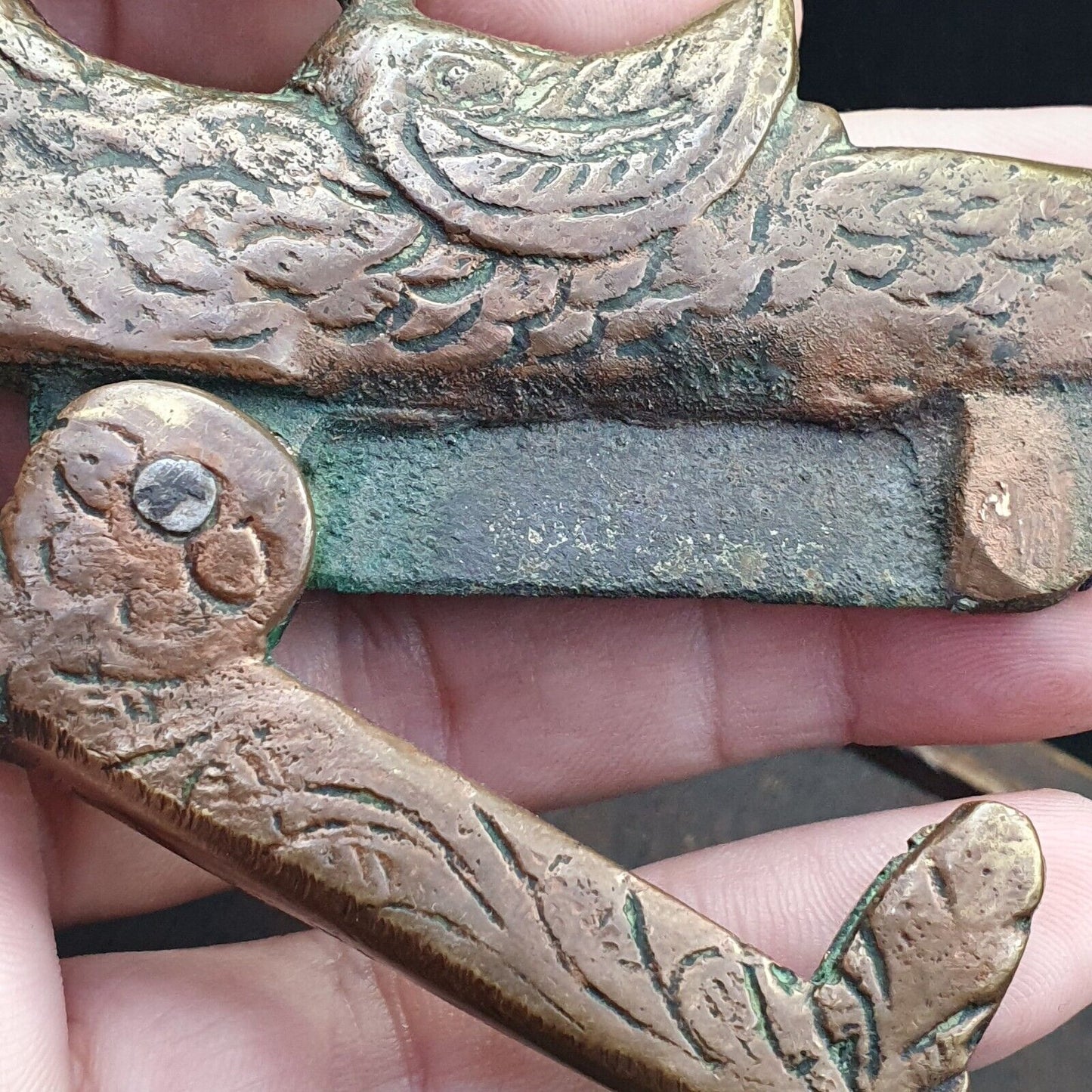 古董堅果刀黃銅鳥青銅孔雀