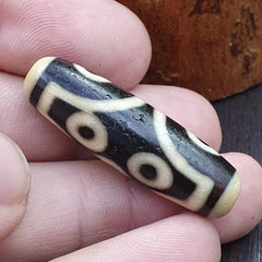 Vintage Old Tibetan 7 Eyes Dzi Bead Amulet