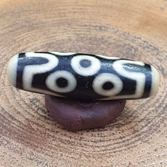 Vintage Old Tibetan 7 Eyes Dzi Bead Amulet