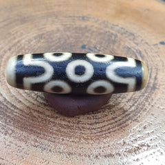 Vintage Old Tibetan 7 eyes Dzi Bead Amulet