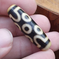 Vintage Old Tibetan 7 eyes Dzi Bead Amulet