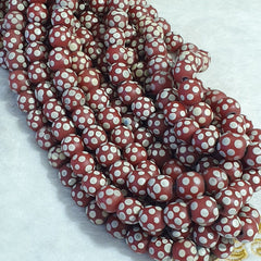 Skunk Venetian Inspired Beads Red Thousand Eye | East OASIS Antique Collection