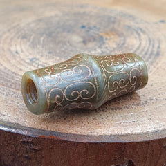 EARLY CHINESE Green JADE BEAD PENDANT  Haitian Jade certificate Provided-4236