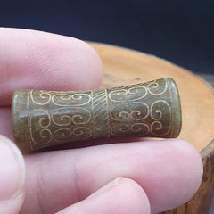 EARLY CHINESE Green JADE BEAD PENDANT  Haitian Jade certificate Provided-7278