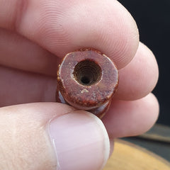 EARLY CHINESE Red JADE BEAD PENDANT  Haitian certificate Provided-489