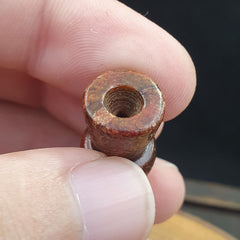 EARLY CHINESE Red JADE BEAD PENDANT  Haitian certificate Provided-489