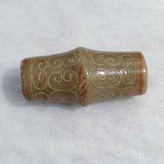 EARLY CHINESE Green JADE BEAD PENDANT  Haitian Jade certificate Provided-4231