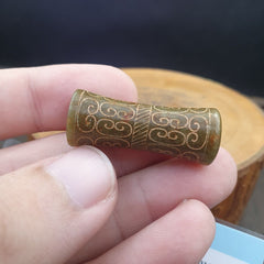 EARLY CHINESE Green JADE BEAD PENDANT  Haitian Jade certificate Provided-6021