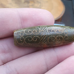 EARLY CHINESE Green JADE BEAD PENDANT  Haitian Jade certificate Provided-699