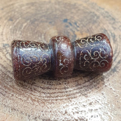 EARLY CHINESE Red JADE BEAD PENDANT  Haitian certificate Provided-511