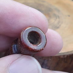 EARLY CHINESE Red JADE BEAD PENDANT  Haitian certificate Provided-511