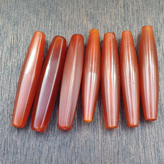 Lot 7 Agate Tubes African Red Agate large Bead RD-L7