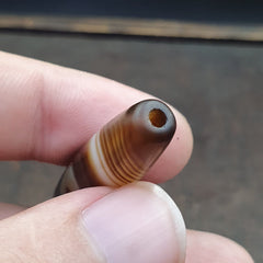 Antique Yemeni Middle Eastern Agate Eyes Patterns Suleimani Agate Bead