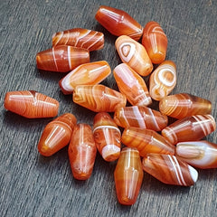 Lot 20 Agate Himalayan Taiwanese Red Agate Natural Eye Bead RD-L-20