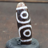 Tibetan Nepalese Triple Eyes Agate stone Dzi Bead Amulet HQ-A-5