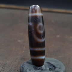 Tibetan Nepalese 2 Eyes Antique Agate stone Dzi Bead Amulet HQ-A-7