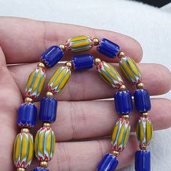 Vintage Chevron Venetian Style Multilayers Glass Beads Necklace NC-806