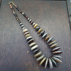 VERY RARE COLLECTION ANCIENT DZI AGATE STONE DISC Himalaya Beads Necklace B-3