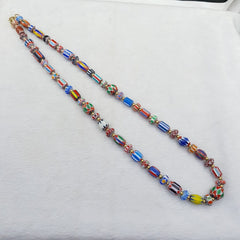 Vintage Chevron Venetian Style Multilayers Glass Beads Necklace NC-813