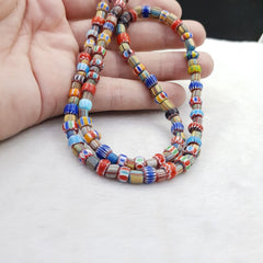 Vintage Chevron Venetian Style Multilayers Glass Beads Necklace NC-810