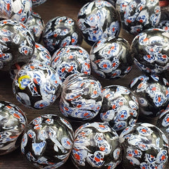 Vintage Vene Beads Unique Pattern Glass Beaded Strand Necklace 17-18mm