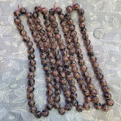 Vintage Vene Beads Unique Pattern Glass Beaded Strand Necklace 18-19mm