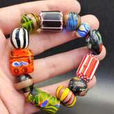 Vintage chevron African Glass beads Bracelet