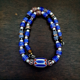 The Timeless Elegance of Venetian Style Blue Chevron Beads Necklace BCN-1
