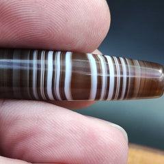 Vintage Old Yemeni Agate Natural Rare pattern Banded Agate Bead YM-8