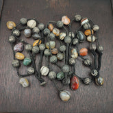 Lot 3 Rusted Tibetan Silver Nepalese Agate Stone Antique Jewelry Necklace N46