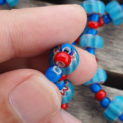 Colorful Chevron and White Heart Venetian Beads Glass Beads Necklace NCC-2