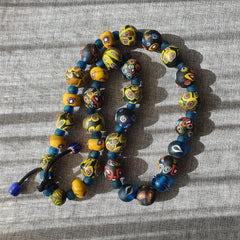 Vintage Roman Venetian Style Mosaic Glass Beads Necklace MX-27