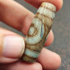 Vintage Old Tibetan 2 Eyes Agate stone Dzi Bead Amulet TB-9-2